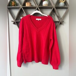 LOFT Scarlet V-Neck Sweater